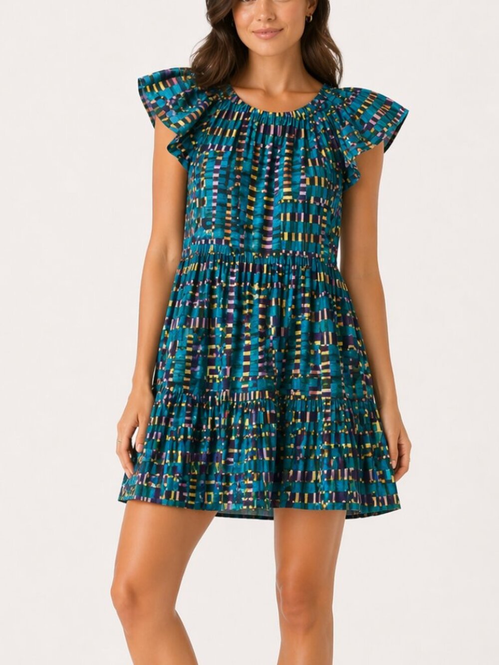 Marie Oliver‎ Kara Dress in Cayman Check Size small